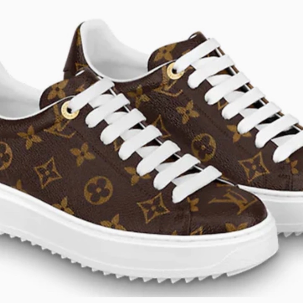Louis Vuitton Brown Monogram "Time Out" Sneakers -Brand new in Box -size 35